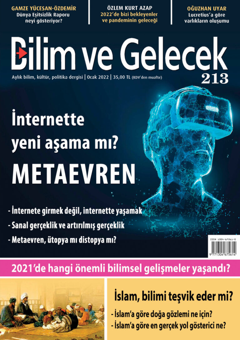 Bilim ve Gelecek Sayı 213 Ocak 2022 Kitap Kapağı