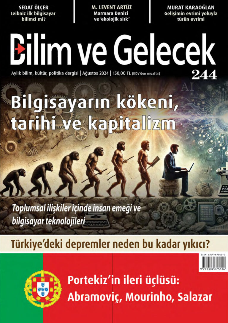 Bilim ve Gelecek Sayı 244 2024 Ağustos Bilgisayarın Kökeni Tarihi ve Kapitalizm Türkiyedeki Depremler Neden Bu Kadar Yıkıcı Kitap Kapağı