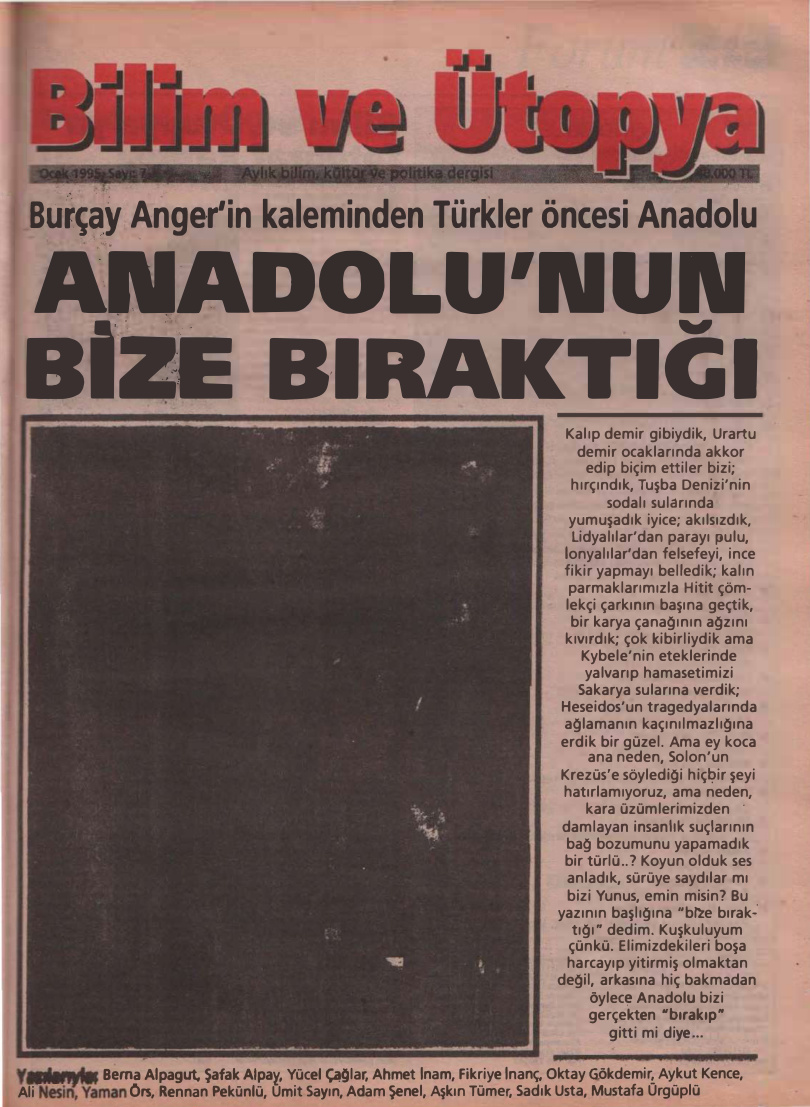 Bilim ve Ütopya Sayı 007 Ocak 1995 PDF İndir – Kolektif
