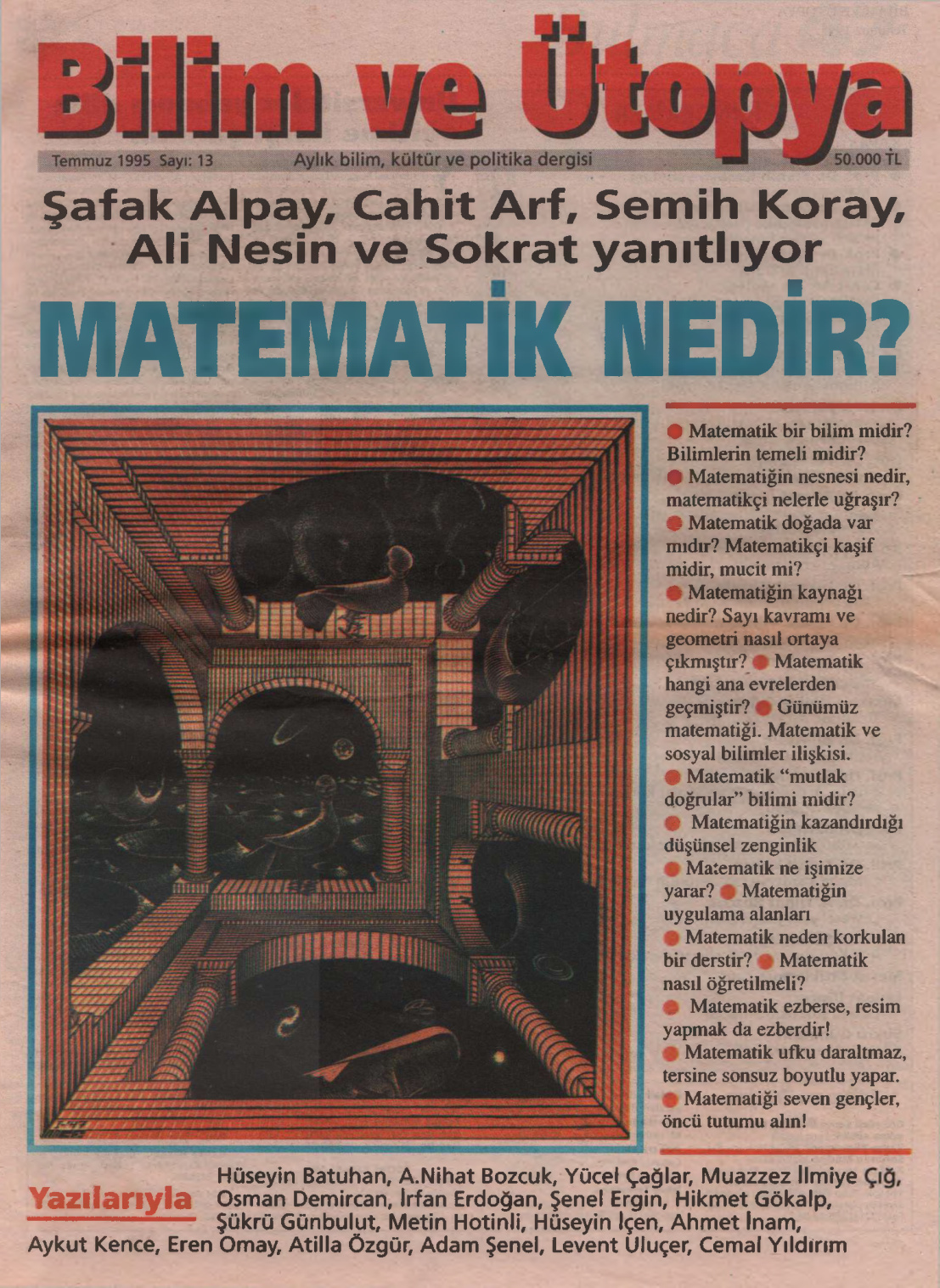 Bilim ve Ütopya Sayı 013 Temmuz 1995 PDF İndir – Kolektif