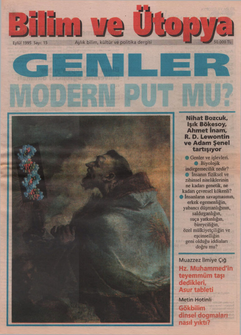 Bilim ve Ütopya Sayı 015 Eylül 1995 Kitap Kapağı