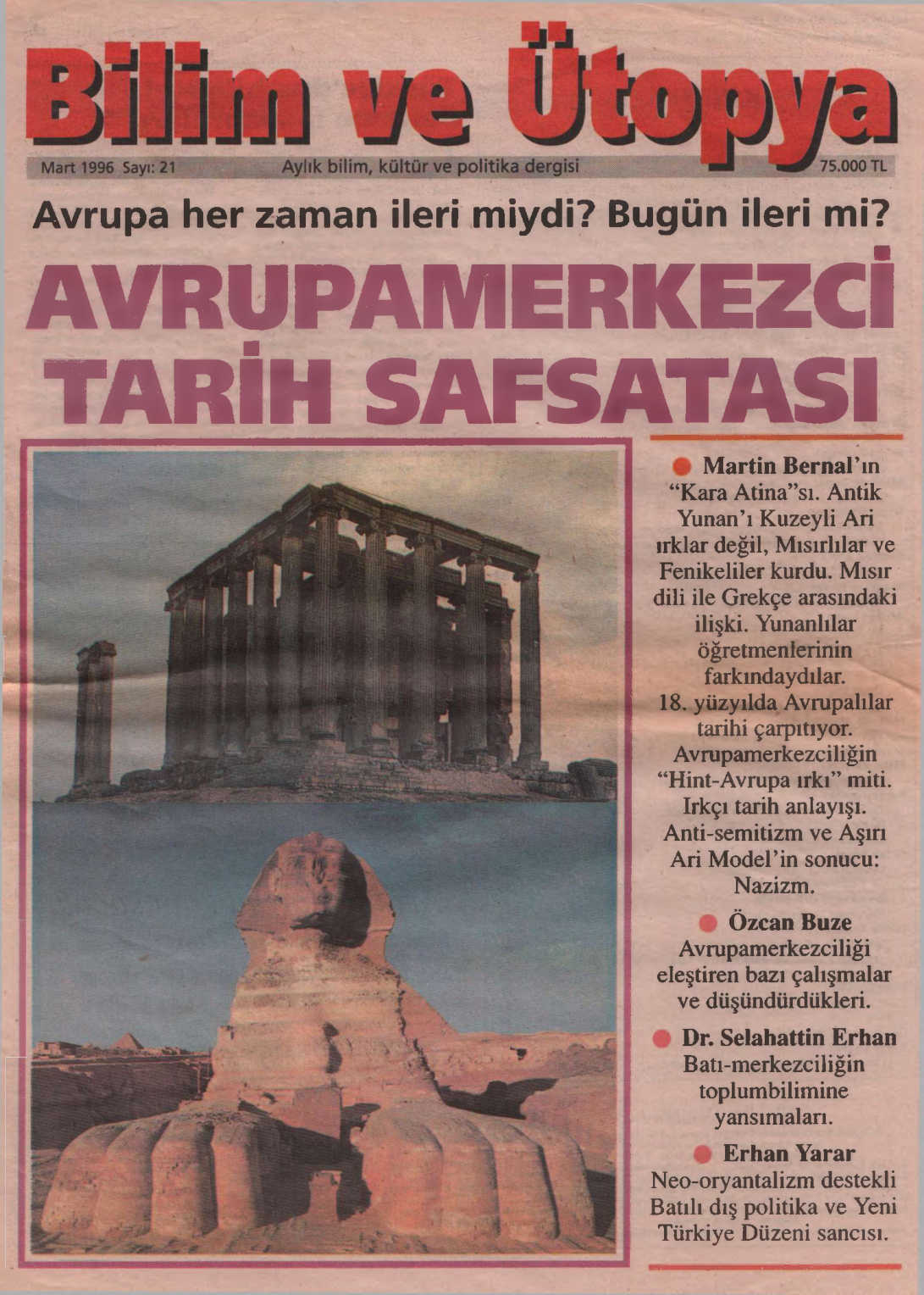 Bilim ve Ütopya Sayı 021 Mart 1996 PDF İndir – Kolektif
