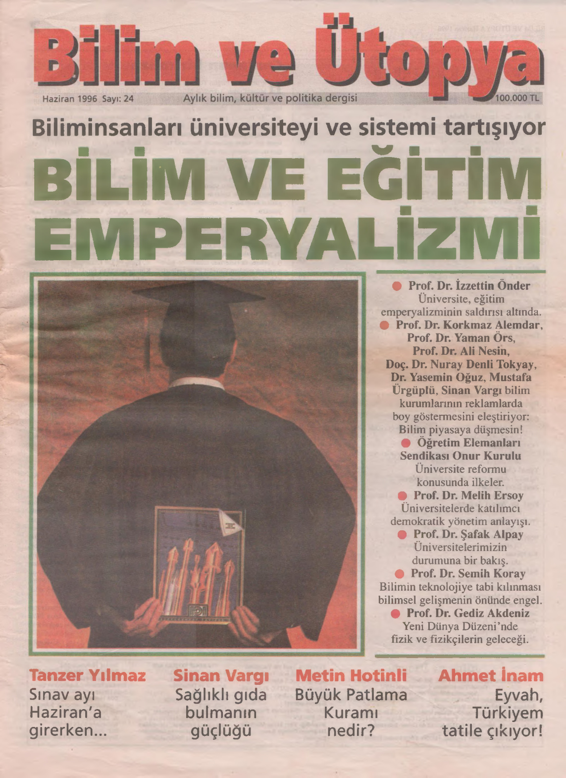 Bilim ve Ütopya Sayı 024 Haziran 1996 PDF İndir – Kolektif