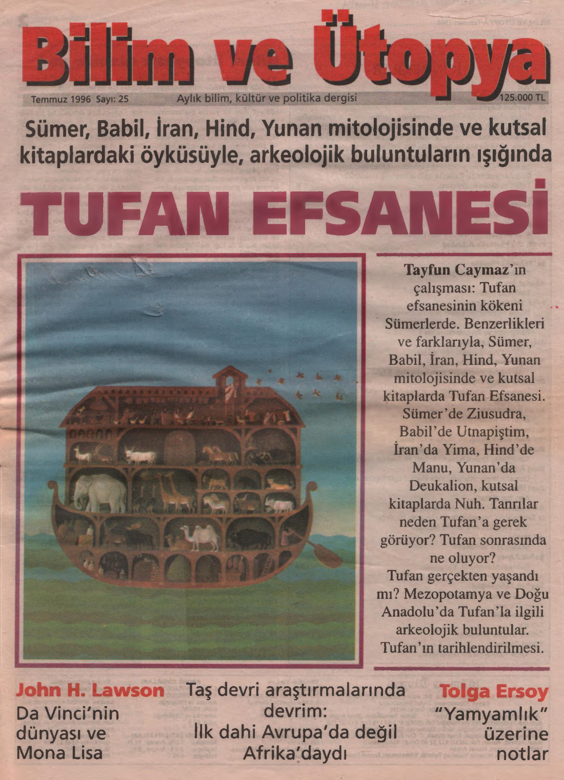Bilim ve Ütopya Sayı 025 Temmuz 1996 PDF İndir – Kolektif