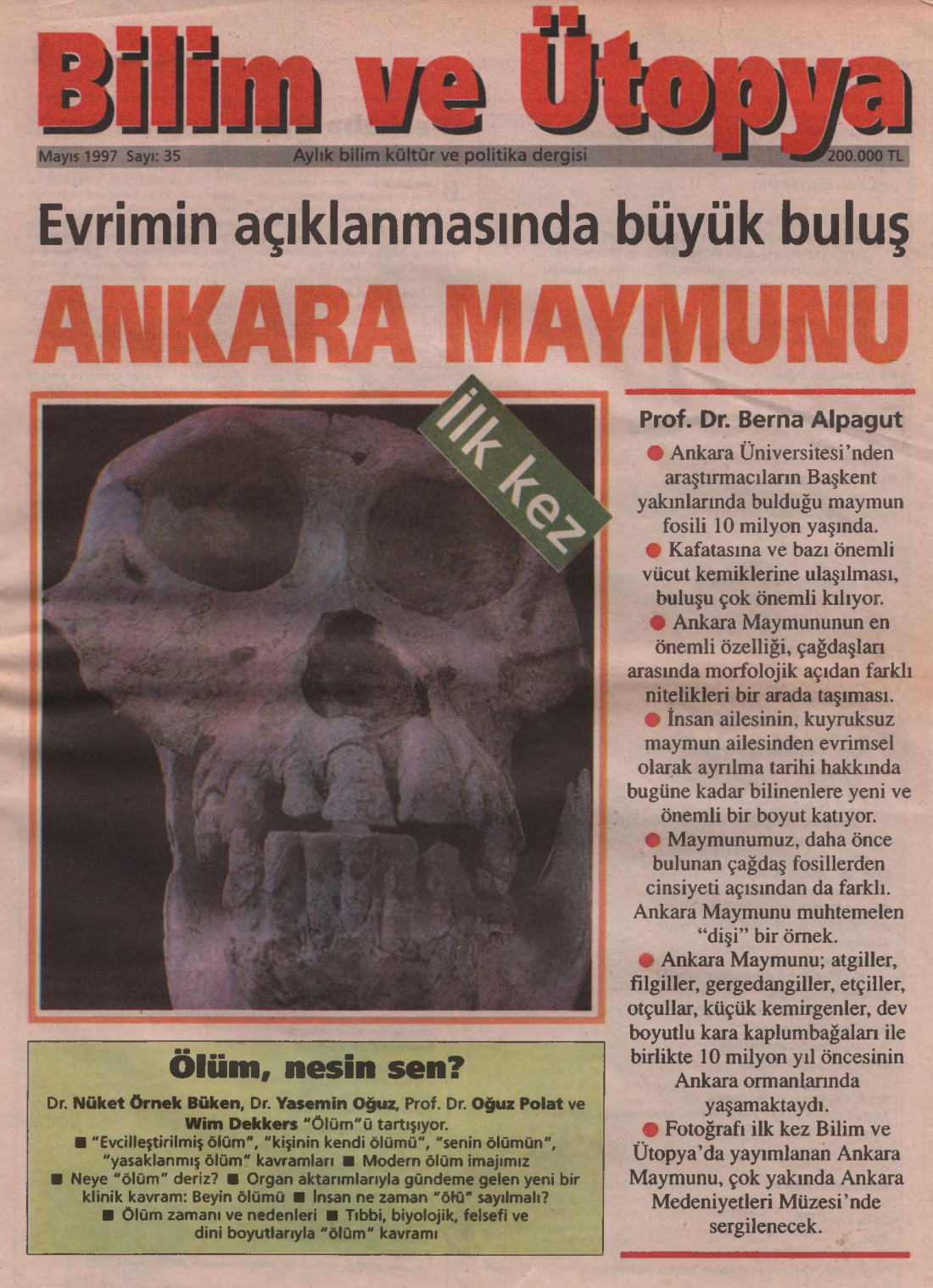 Bilim ve Ütopya Sayı 035 Mayıs 1997 PDF İndir – Kolektif