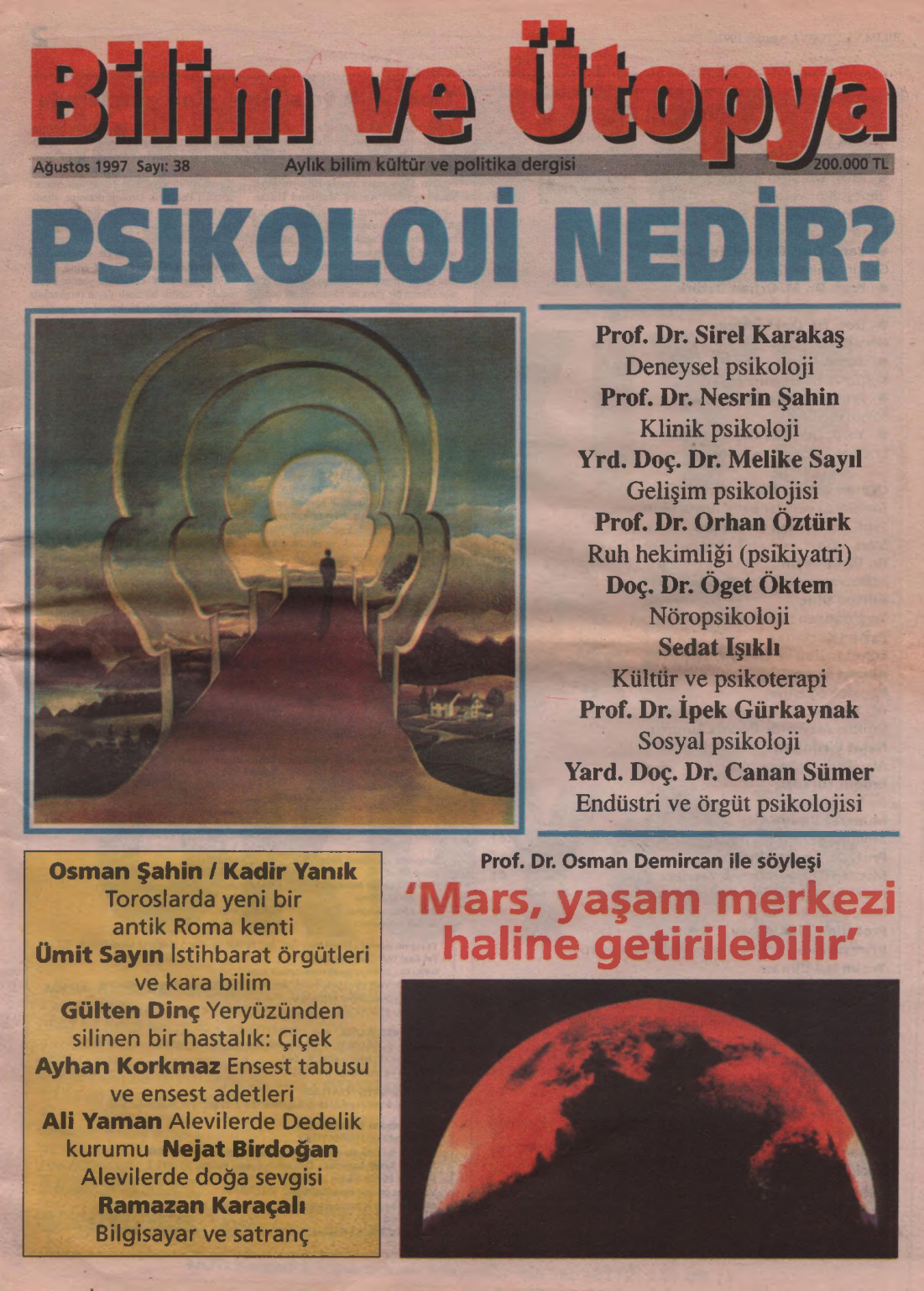 Bilim ve Ütopya Sayı 038 Ağustos 1997 PDF İndir – Kolektif