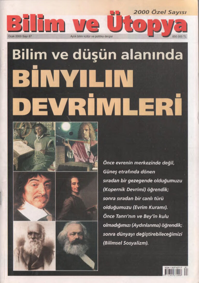 Bilim ve Ütopya Sayı 067 Ocak 2000 Kitap Kapağı