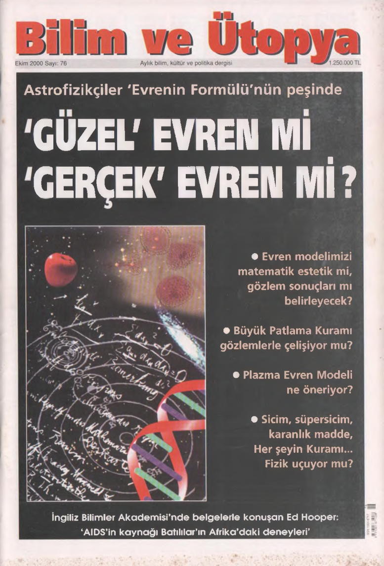 Bilim ve Ütopya Sayı 076 Ekim 2000 PDF İndir – Kolektif
