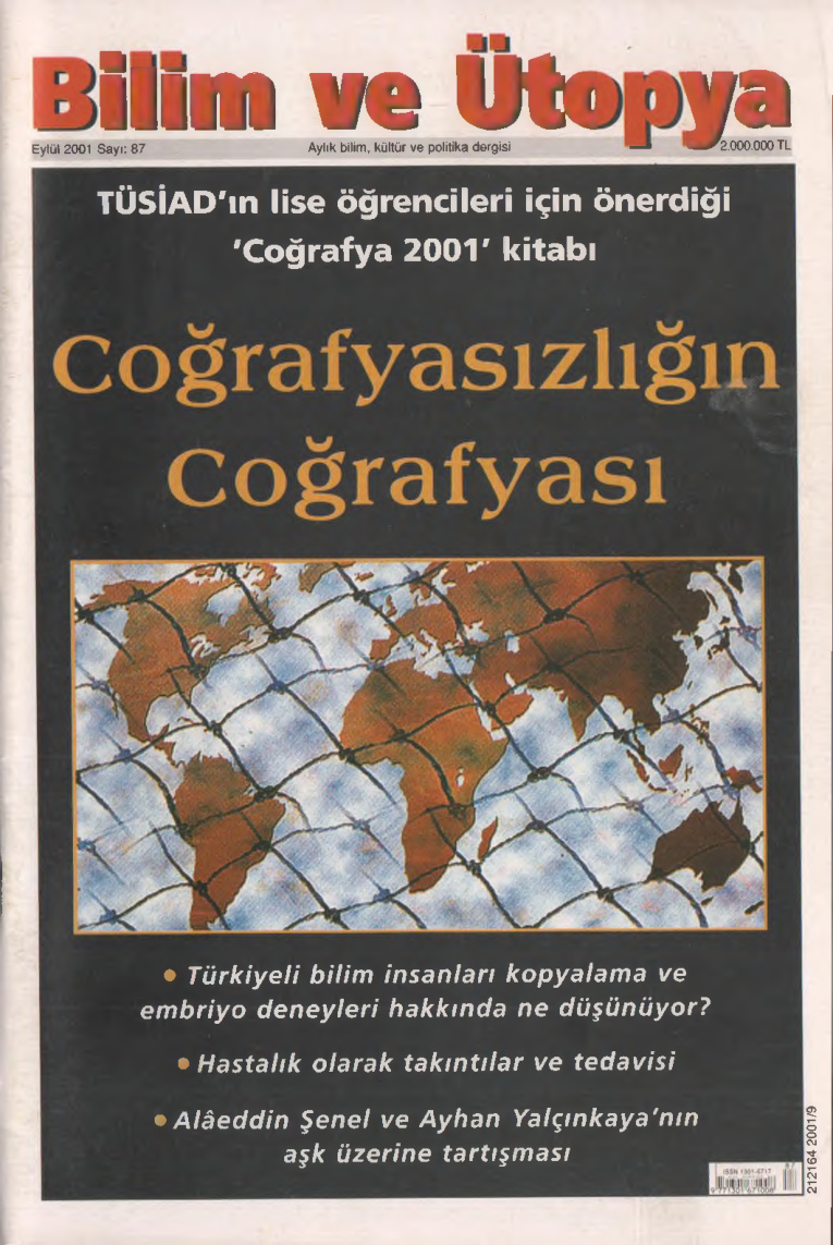 Bilim ve Ütopya Sayı 087 Eylül 2001 PDF İndir – Kolektif