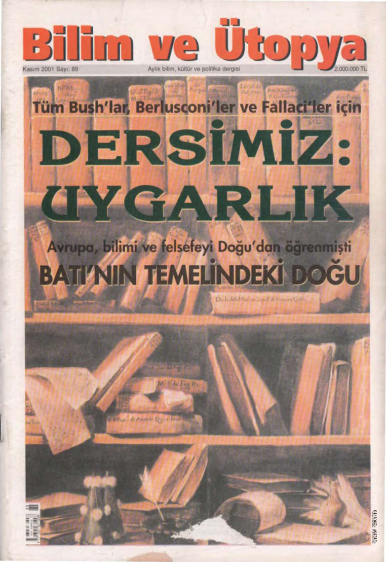 Bilim ve Ütopya Sayı 089 Kasım 2001 PDF İndir – Kolektif