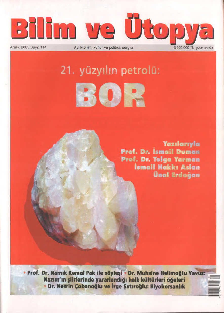 Bilim ve Ütopya Sayı 114 Bor PDF İndir – Kolektif