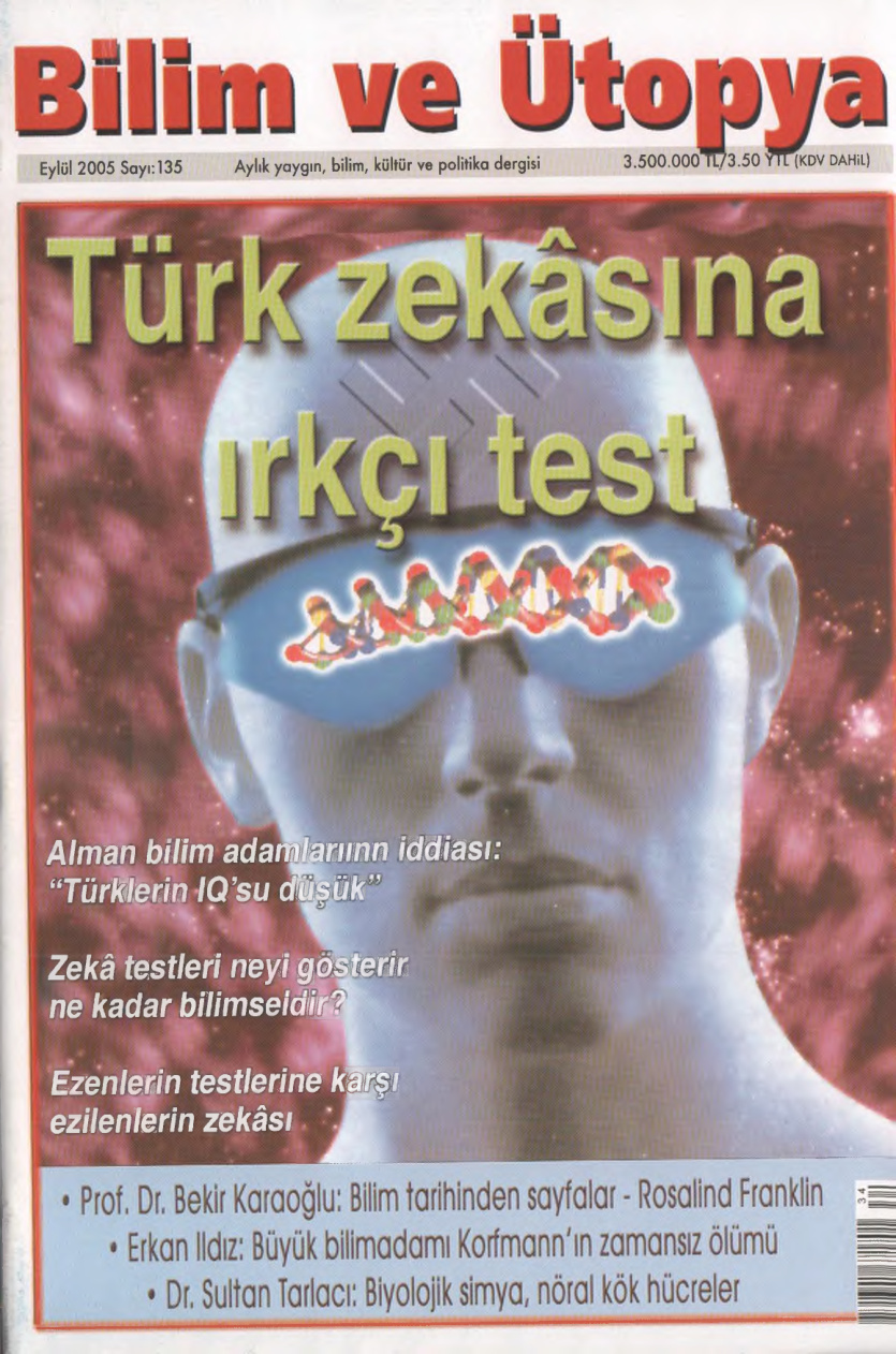 Bilim ve Ütopya Sayı 135 Türk Zekasına Irkçı Test PDF İndir – Kolektif