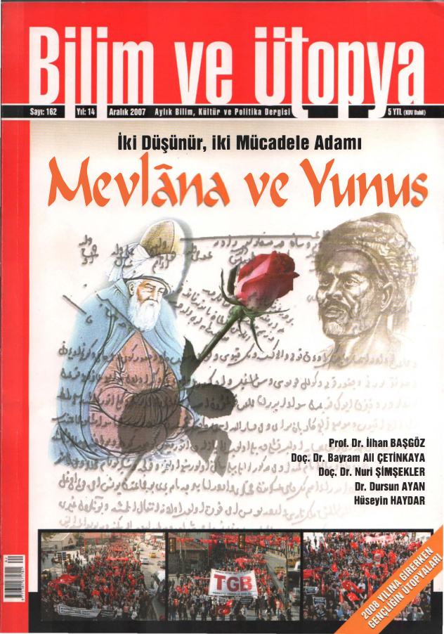 Bilim ve Ütopya Sayı 162 Mevlana ve Yunus PDF İndir – Kolektif