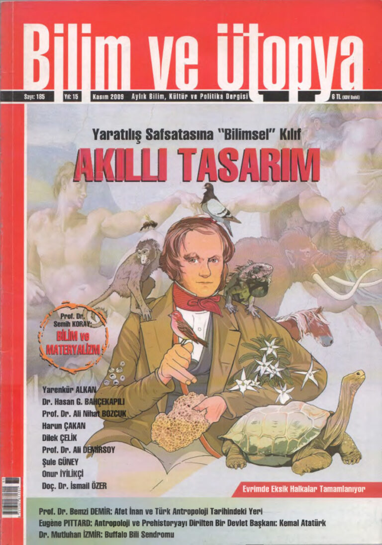 Bilim ve Ütopya Sayı 185 Akıllı Tasarım Kitap Kapağı
