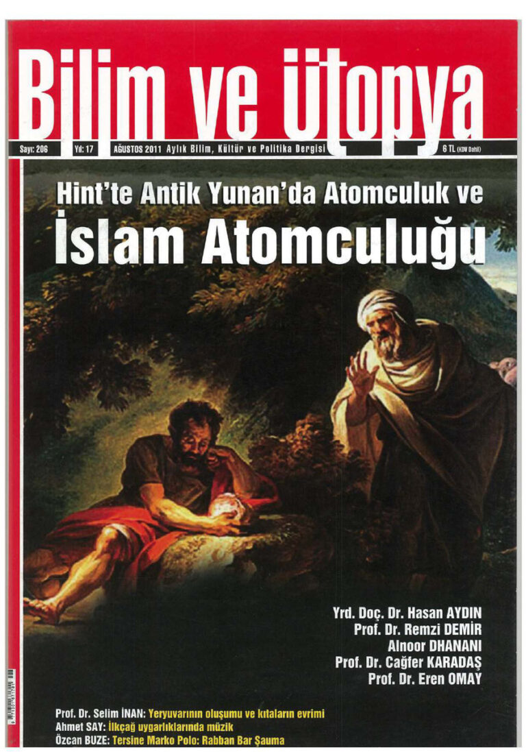 Bilim ve Ütopya Sayı 206 İslam Atomculuğu Kitap Kapağı