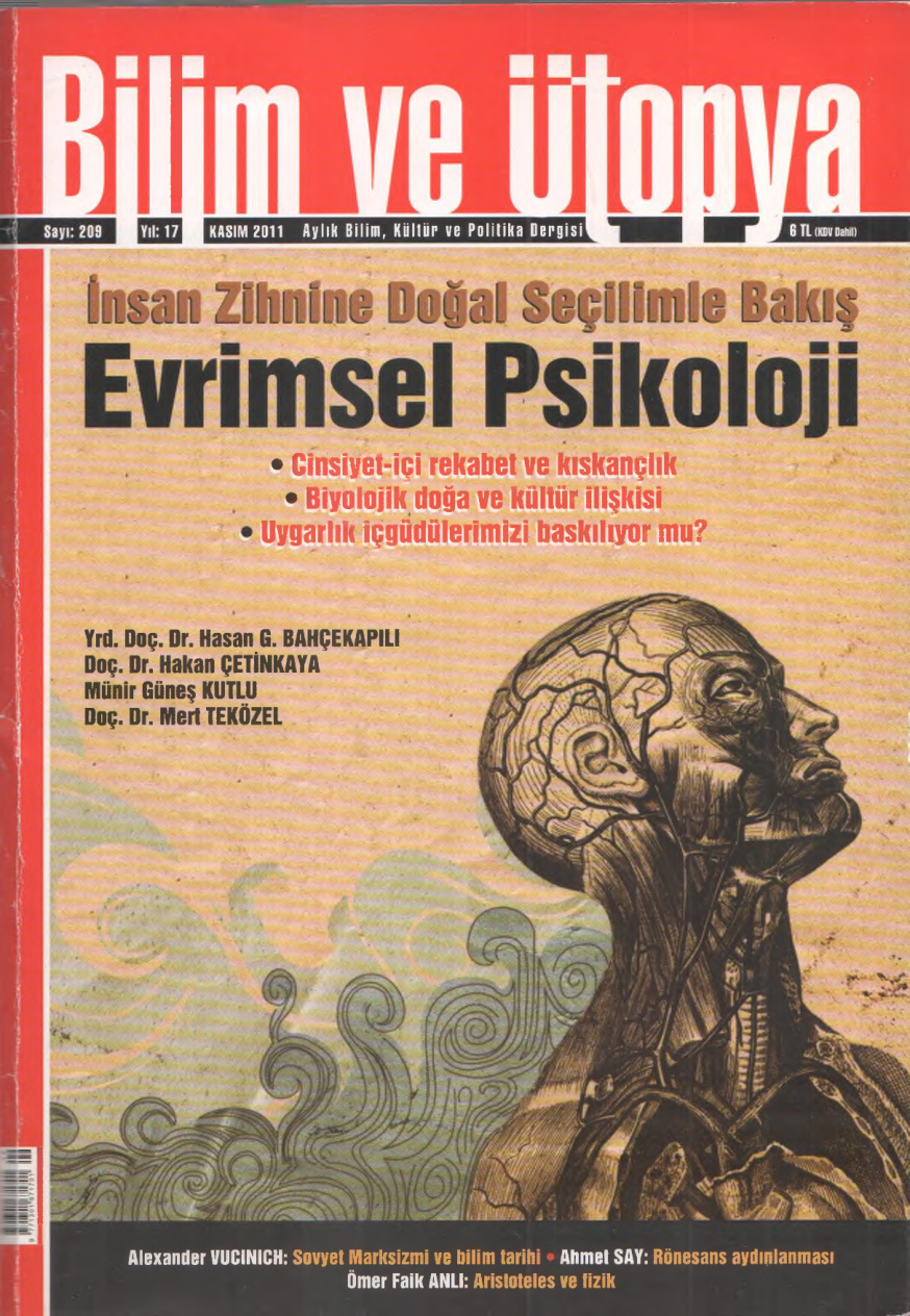 Bilim ve Ütopya Sayı 209: Evrimsel Psikoloji PDF İndir – Bilim ve Ütopya