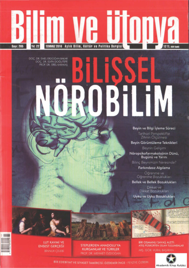 Bilim ve Ütopya Sayı 265 Bilişsel Nörobilim Kitap Kapağı