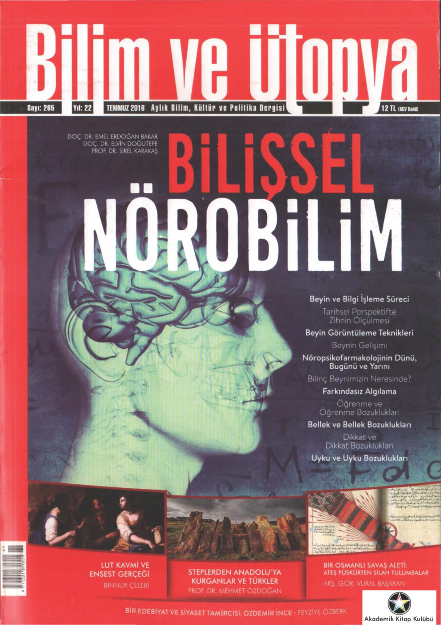 Bilim ve Ütopya Sayı 265: Bilişsel Nörobilim PDF İndir – Bilim ve Ütopya