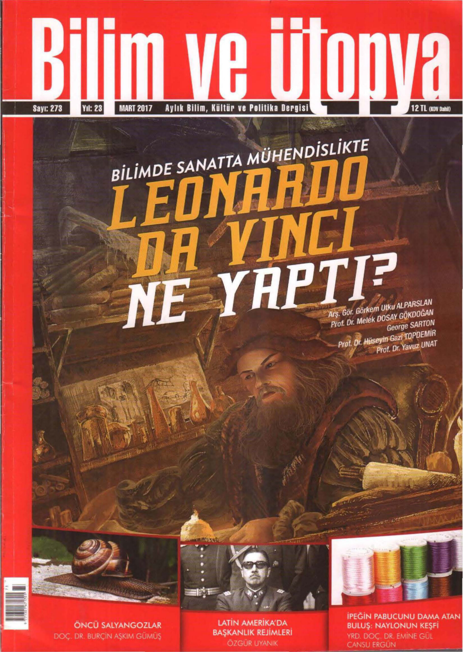 Bilim ve Ütopya Sayı 273: Leonardo Da Vinci Ne Yaptı? PDF İndir – Bilim ve Ütopya