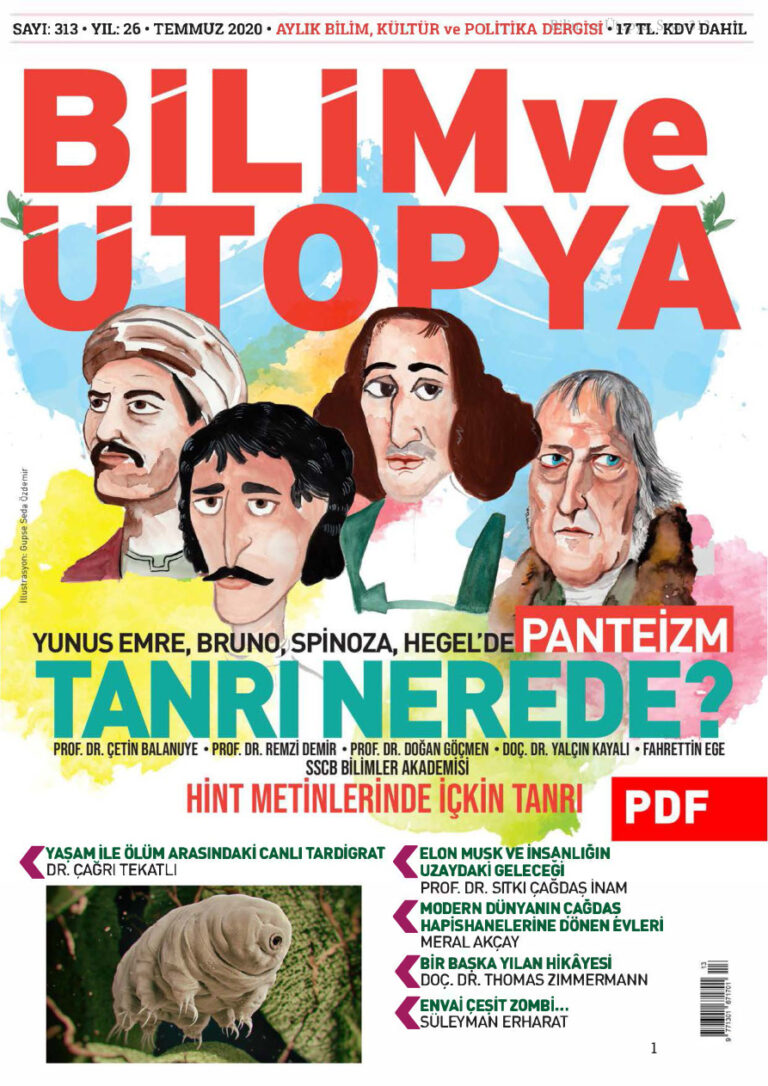 Bilim ve Ütopya Sayı 313 Temmuz 2020 Kitap Kapağı