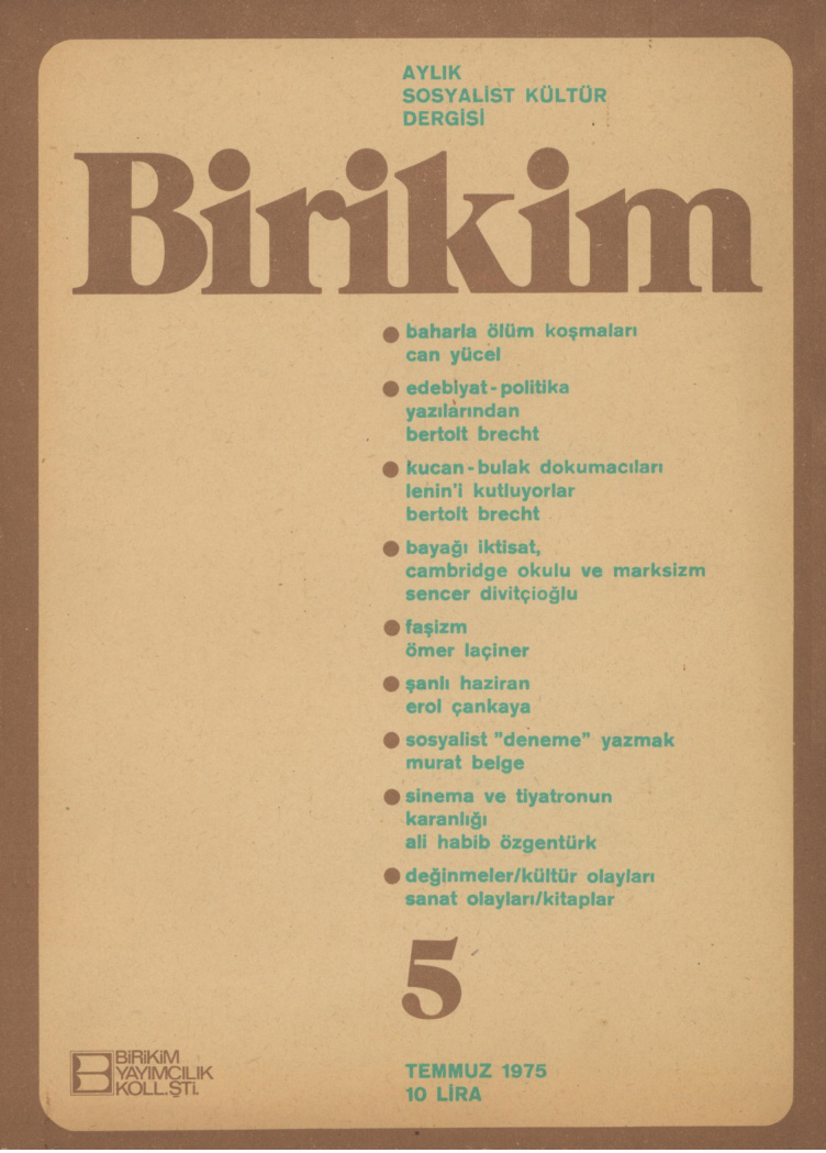 Birikim Sayı 005 1975 Temmuz PDF İndir – Birikim Kolektifi
