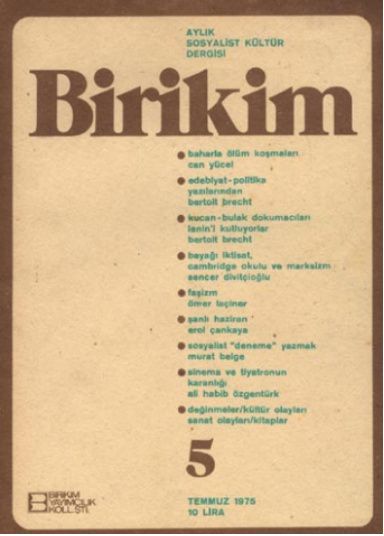 Birikim Sayı 005 Temmuz 1975 PDF İndir – Birikim Kolektifi