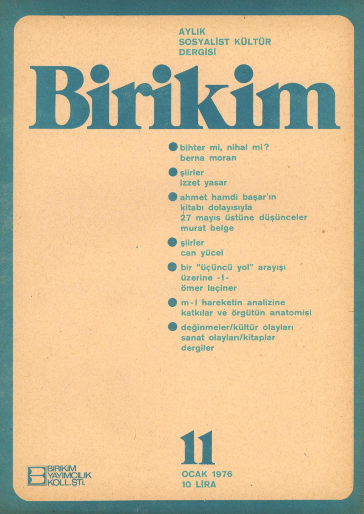 Birikim Sayı 011 1976 Ocak PDF İndir – Birikim Kolektifi