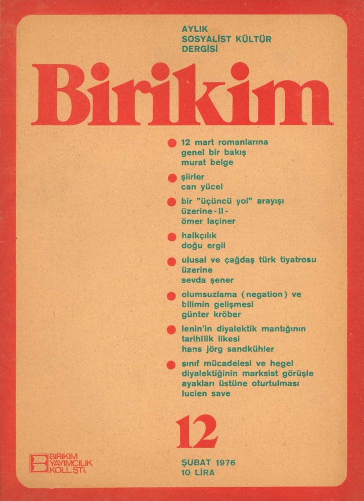 Birikim Sayı 012 1976 Şubat PDF İndir – Birikim Kolektifi