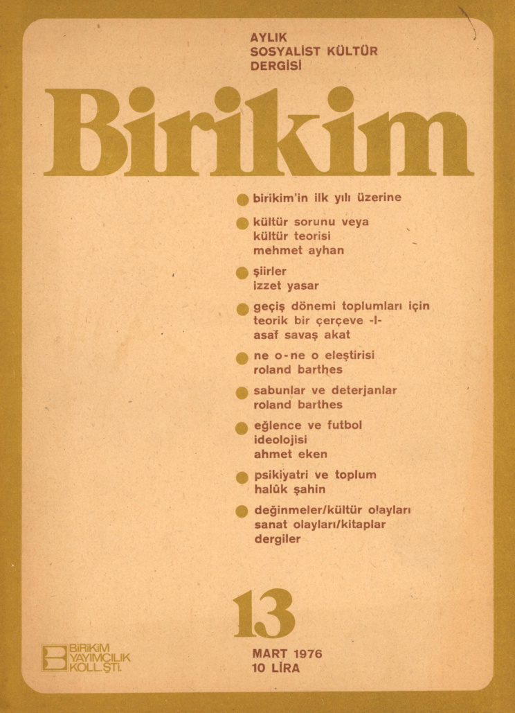 Birikim Sayı 013 1976 Mart PDF İndir – Birikim Kolektifi
