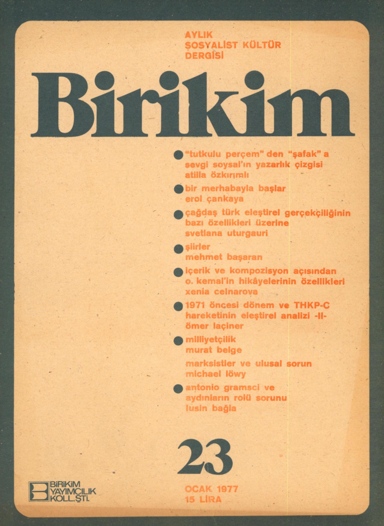 Birikim Sayı 023 1977 Ocak PDF İndir – Birikim Kolektifi