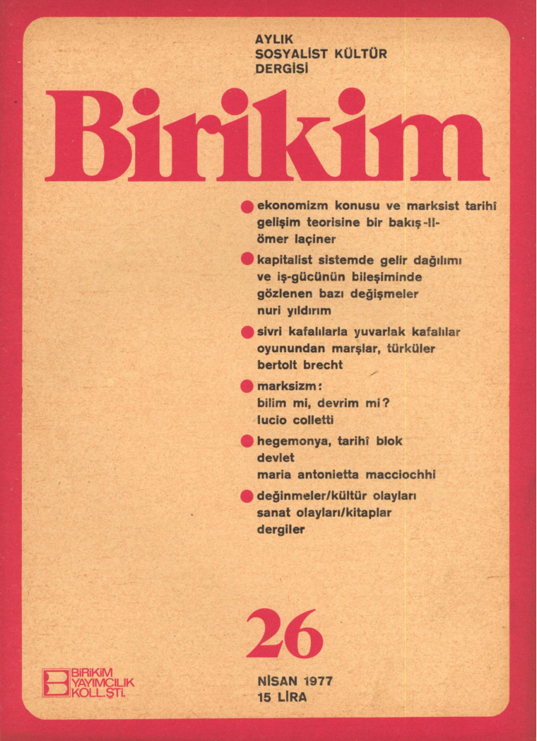 Birikim Sayı 026 1977 Nisan PDF İndir – Birikim Kolektifi
