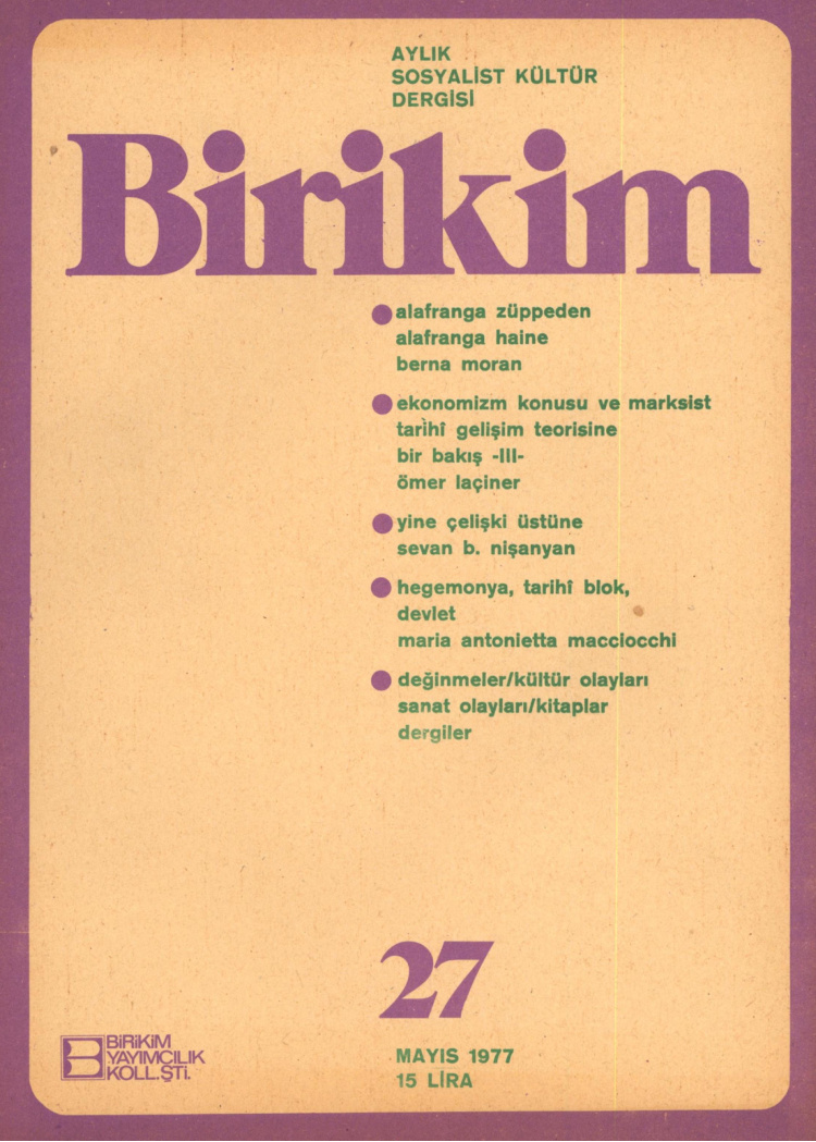 Birikim Sayı 027 1977 Mayıs PDF İndir – Birikim Kolektifi