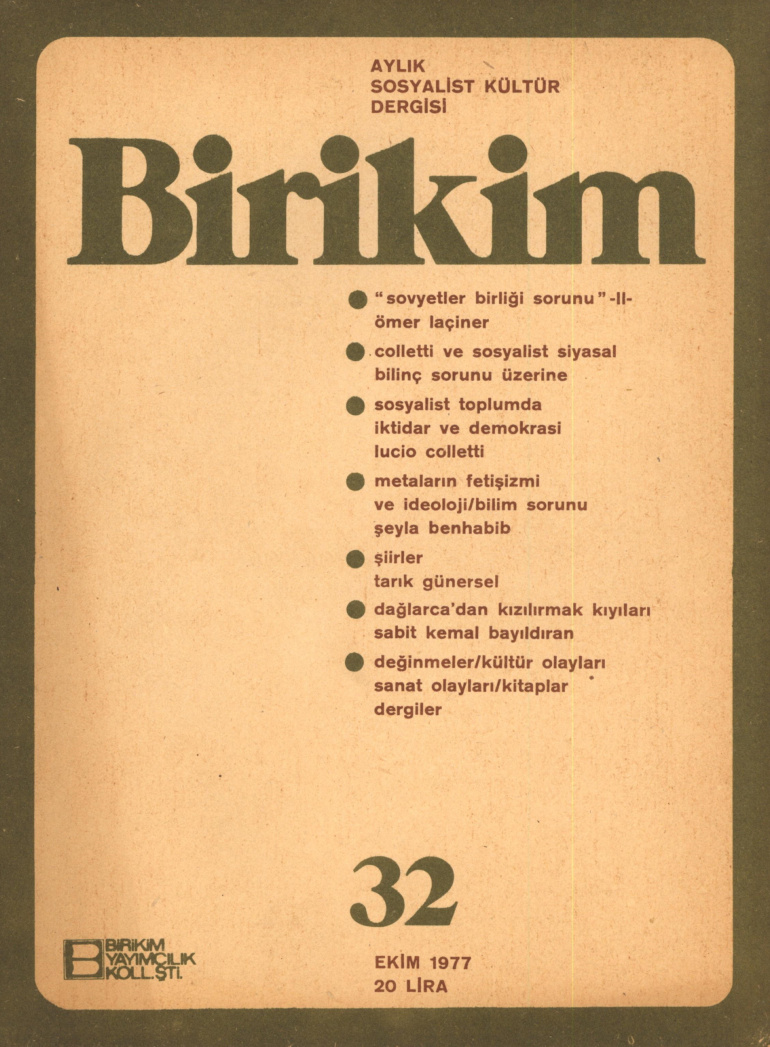 Birikim Sayı 032 1977 Ekim PDF İndir – Birikim Kolektifi
