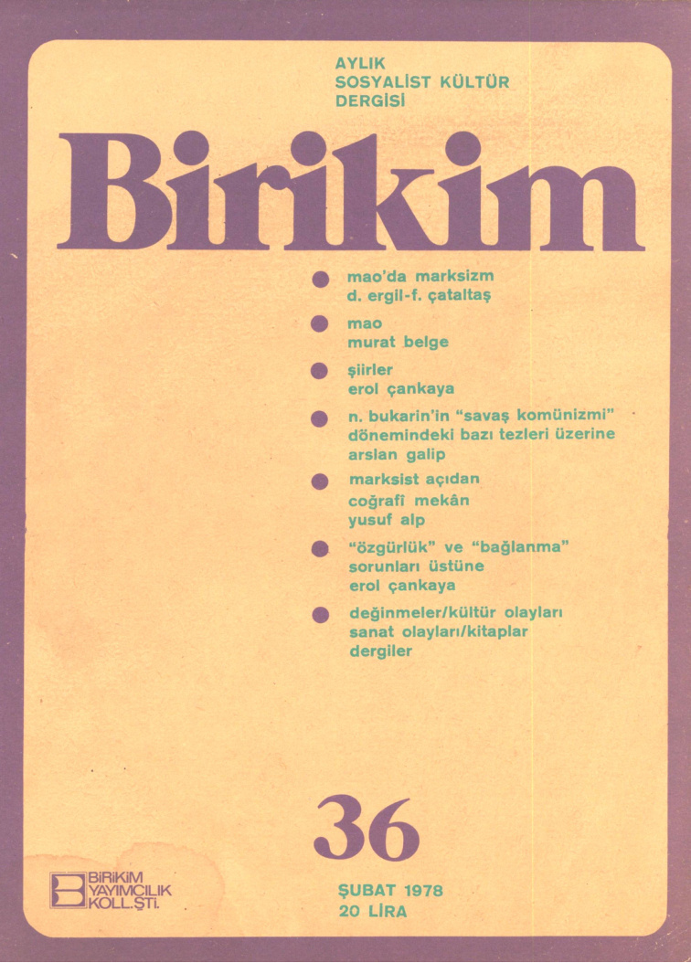 Birikim Sayı 036 1978 Ocak PDF İndir – Birikim Kolektifi