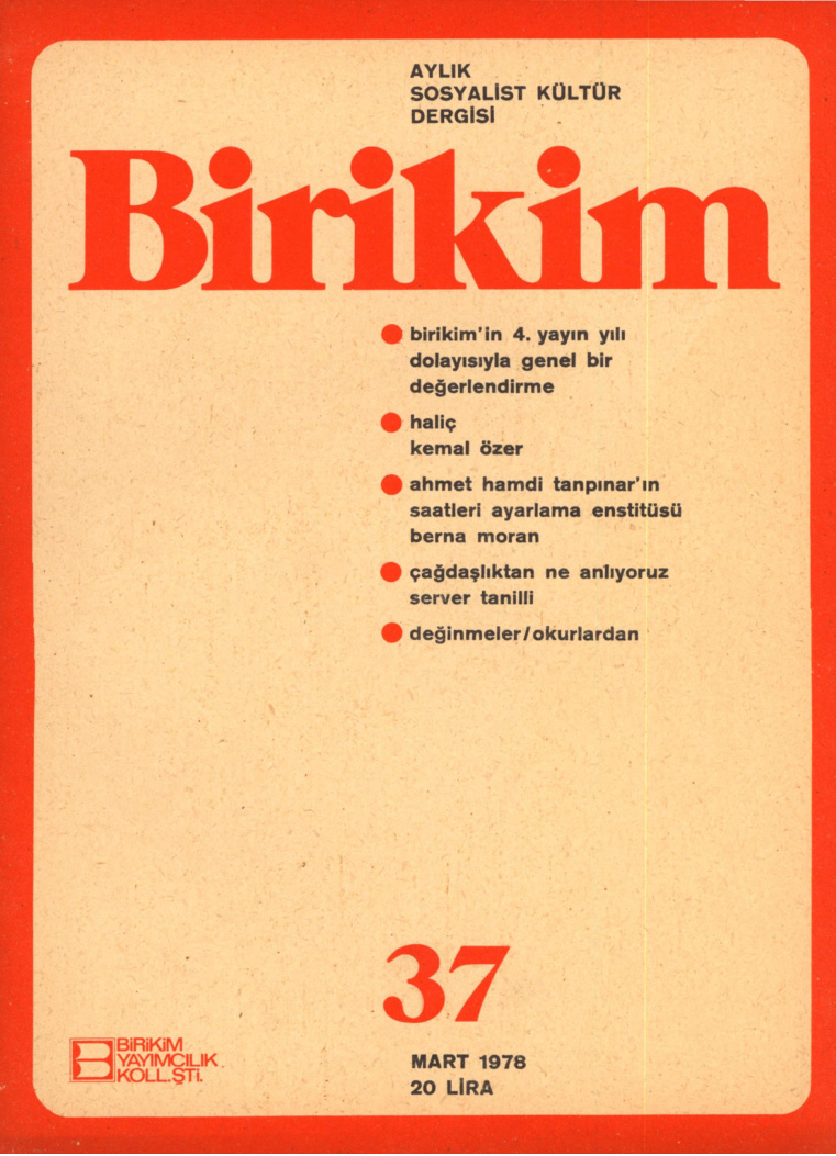 Birikim Sayı 037 1978 Şubat PDF İndir – Birikim Kolektifi