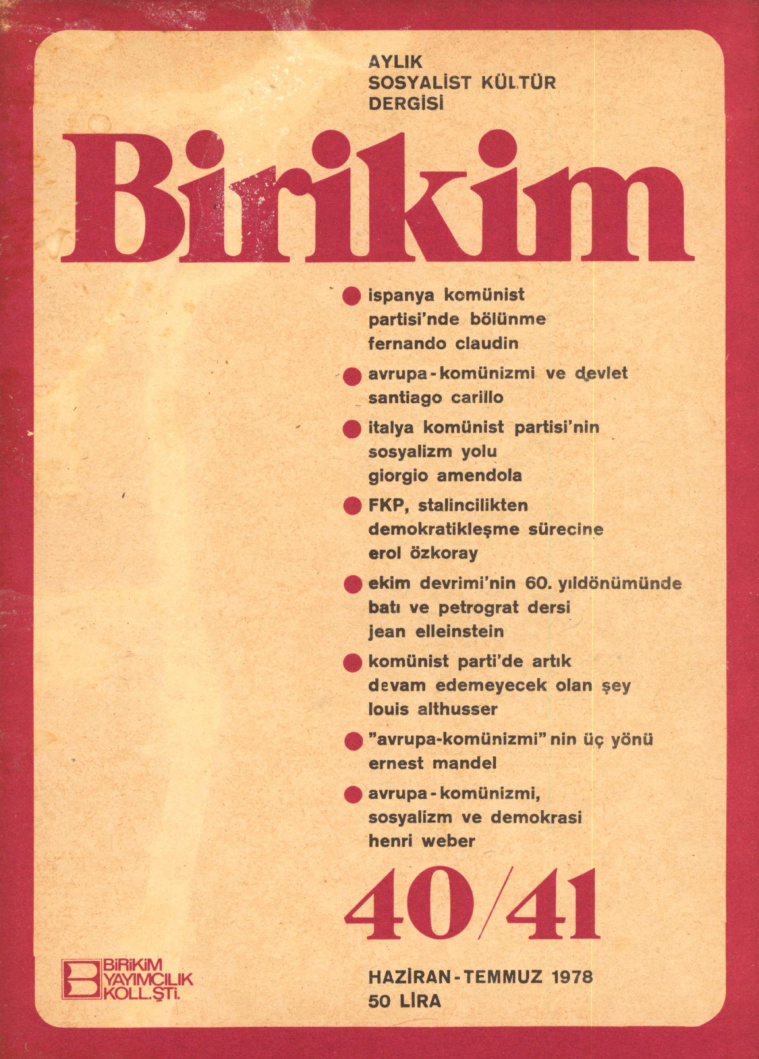 Birikim Sayı 040-41 1978 Haziran-Temmuz PDF İndir – Birikim Kolektifi