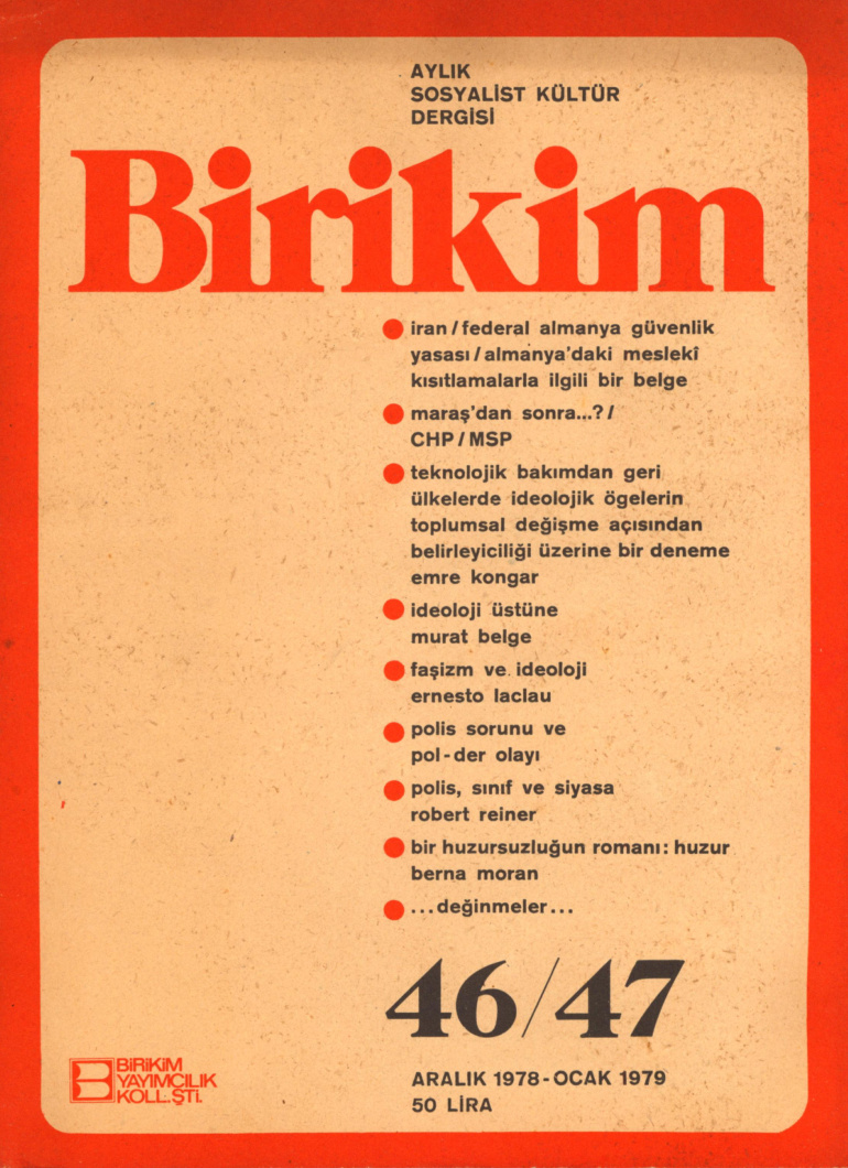 Birikim Sayı 046-047, 1978 Aralık-1979 Ocak PDF İndir – Birikim Kolektifi