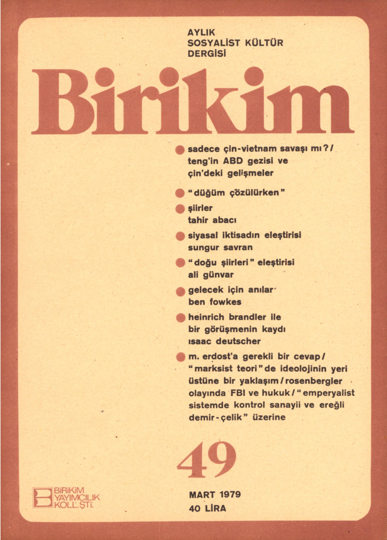 Birikim Sayı 049 1979 Mart PDF İndir – Birikim Kolektifi