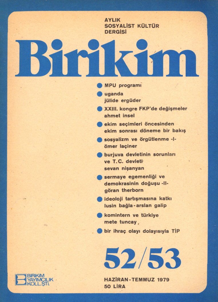 Birikim Sayı 052-053 1979 Haziran-Temmuz PDF İndir – Birikim Kolektifi