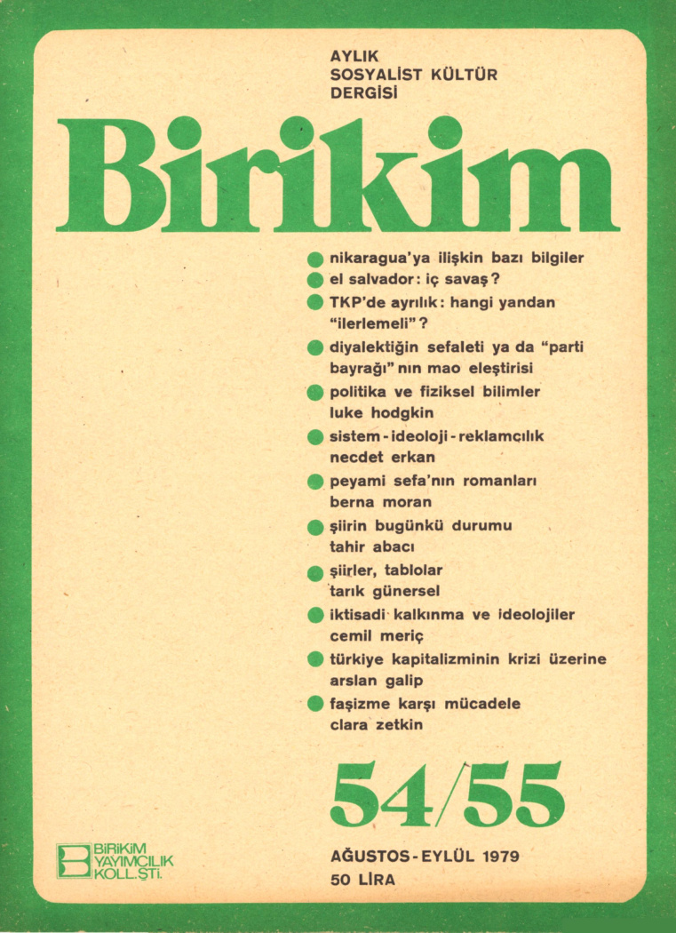 Birikim Sayı 054-055 1979 Ağustos-Eylül PDF İndir – Birikim Kolektifi