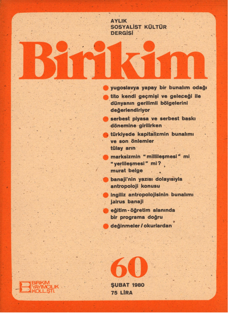 Birikim Sayı 060 1980 Şubat PDF İndir – Birikim Kolektifi