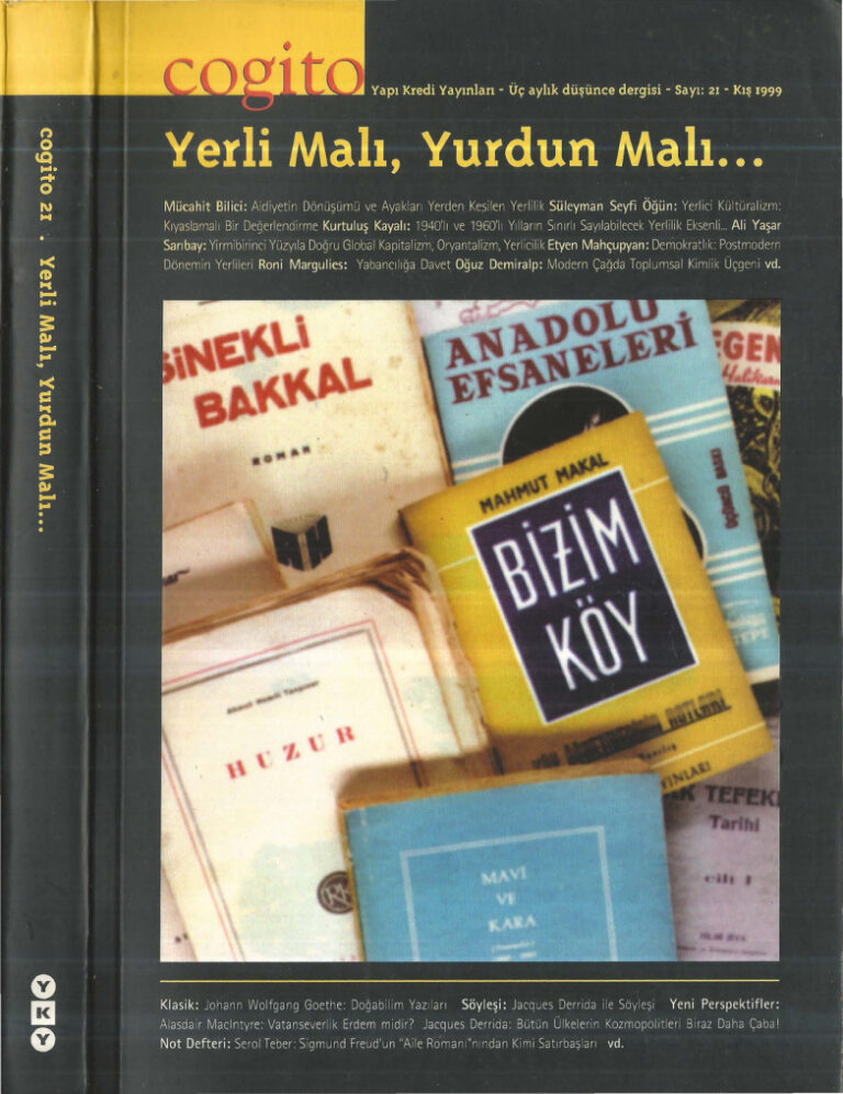 Cogito Sayı 021 Yerli Malı Yurdun Malı YKY Kitap Kapağı