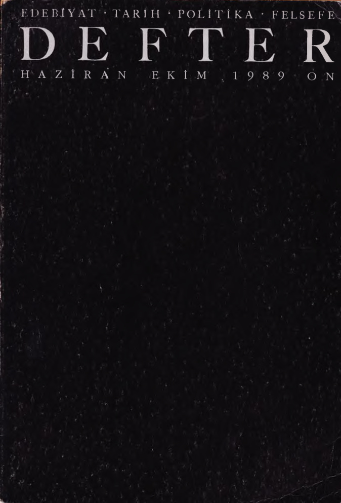 Defter Sayı 10 Haziran 1989 (Tekrar) PDF İndir