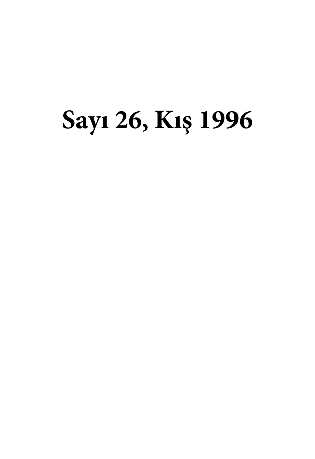 Defter Sayı 26 Kış 1996 PDF İndir