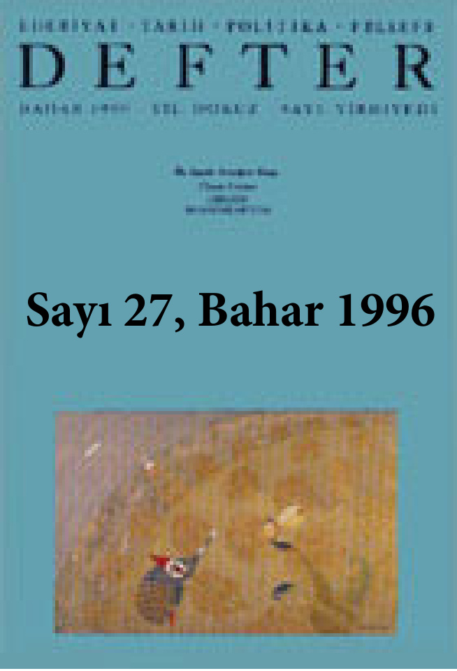 Defter Sayı 27 Bahar 1996 PDF İndir – Kolektif