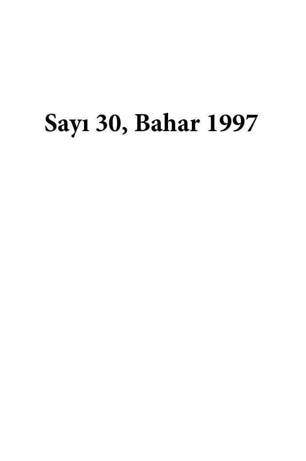 Defter Sayı 30 Bahar 1997 PDF İndir – Kolektif