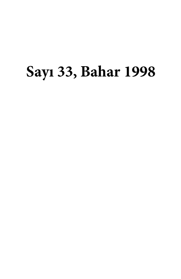 Defter Sayı 33 Bahar 1998 PDF İndir – Kolektif