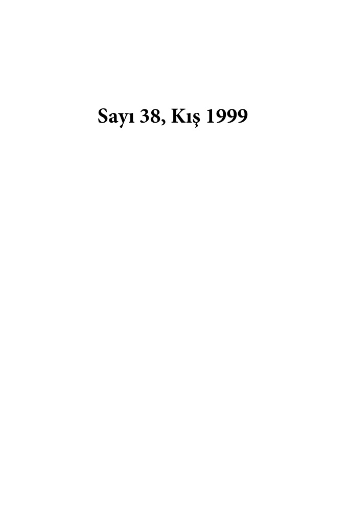 Defter Sayı 38 Kış 1999 PDF İndir – Kolektif