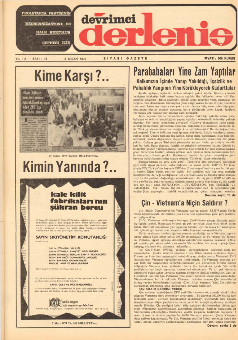 Devrimci Derleniş Sayı 18 Kitap Kapağı