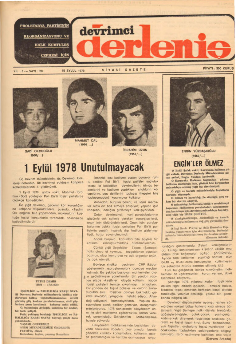 Devrimci Derleniş Sayı 20 Kitap Kapağı